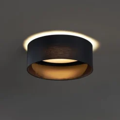 Moderne plafondlamp zwart transparant 40cm incl. LED 3-staps dimbaar - Sue