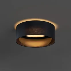 Moderne plafondlamp zwart transparant 40cm incl. LED 3-staps dimbaar - Sue