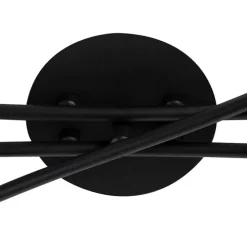 Moderne plafondlamp zwart 6-lichts - Lofty