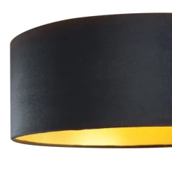 Moderne plafondlamp zwart velours 40cm incl. LED 3-staps dimbaar - Sue