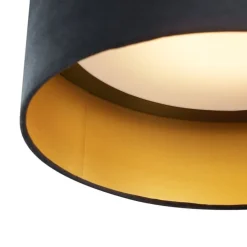 Moderne plafondlamp zwart velours 40cm incl. LED 3-staps dimbaar - Sue