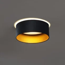 Moderne plafondlamp zwart velours 40cm incl. LED 3-staps dimbaar - Sue