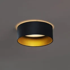 Moderne plafondlamp zwart velours 40cm incl. LED 3-staps dimbaar - Sue