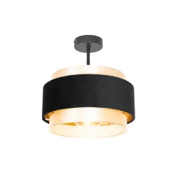 Moderne plafondlamp zwart met goud - Elif