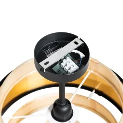 Moderne plafondlamp zwart met goud - Elif