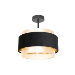 Moderne plafondlamp zwart met goud - Elif