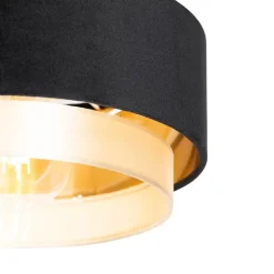 Moderne plafondlamp zwart met goud - Elif