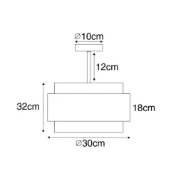 Moderne plafondlamp zwart met goud - Elif