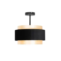 Moderne plafondlamp zwart met goud - Elif