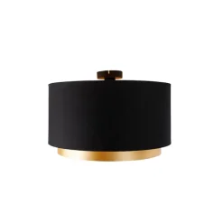Moderne plafondlamp zwart met goud 47 cm duo kap - Combi