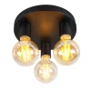 Moderne plafondlamp zwart rond - Facil 3
