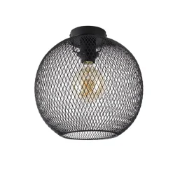 Moderne plafondlamp zwart 30 cm - Mesh Ball