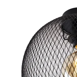 Moderne plafondlamp zwart 30 cm - Mesh Ball