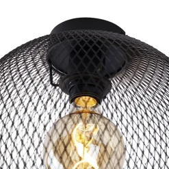 Moderne plafondlamp zwart 30 cm - Mesh Ball