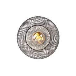 Moderne plafondlamp zwart 30 cm - Mesh Ball