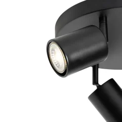 Moderne plafondlamp zwart verstelbaar rond 3-lichts - Java