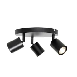Moderne plafondlamp zwart verstelbaar rond 3-lichts - Java