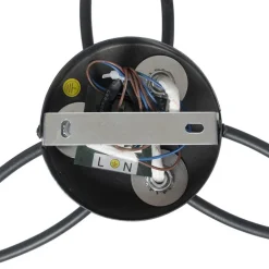 Moderne plafondlamp zwart 6-lichts met smoke glas - Athens