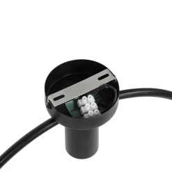 Moderne plafondlamp zwart met glas rond - Roslini