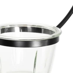 Moderne plafondlamp zwart met glas rond - Roslini