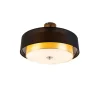 Moderne plafondlamp zwart met goud 50 cm 3-lichts - Drum Duo