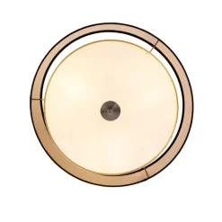 Moderne plafondlamp zwart met goud 50 cm 3-lichts - Drum Duo