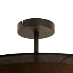 Moderne plafondlamp zwart met goud 50 cm 3-lichts - Drum Duo