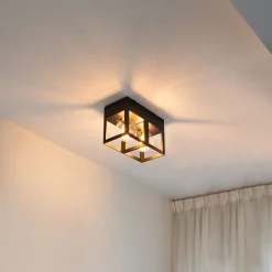 Moderne plafondlamp zwart 2-lichts - Cela