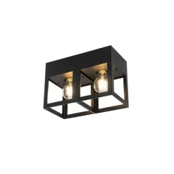Moderne plafondlamp zwart 2-lichts - Cela