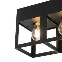 Moderne plafondlamp zwart 2-lichts - Cela