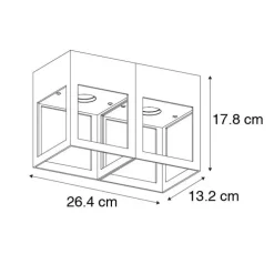 Moderne plafondlamp zwart 2-lichts - Cela