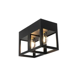 Moderne plafondlamp zwart 2-lichts - Cela