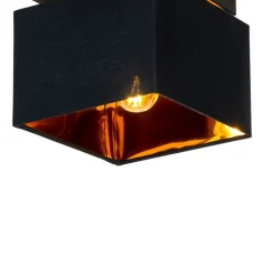 Moderne plafondlamp zwart met goud - VT
