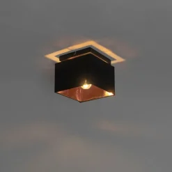 Moderne plafondlamp zwart met goud - VT