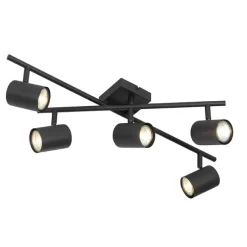 Moderne plafondlamp zwart 5-lichts verstelbaar vierkant - Jeana