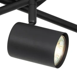 Moderne plafondlamp zwart 5-lichts verstelbaar vierkant - Jeana