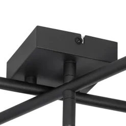 Moderne plafondlamp zwart 5-lichts verstelbaar vierkant - Jeana