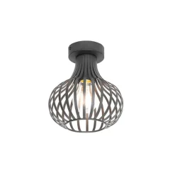 Moderne plafondlamp zwart 18 cm - Saffira