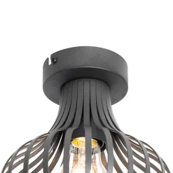 Moderne plafondlamp zwart 18 cm - Saffira