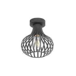 Moderne plafondlamp zwart 18 cm - Saffira