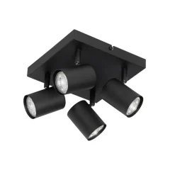 Moderne plafondlamp zwart 4-lichts verstelbaar vierkant - Jeana