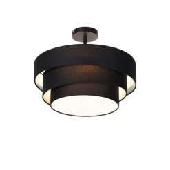 Moderne plafondlamp zwart 45 cm 3-lichts - Drum Trio