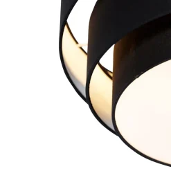 Moderne plafondlamp zwart 45 cm 3-lichts - Drum Trio