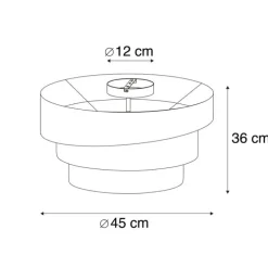 Moderne plafondlamp zwart 45 cm 3-lichts - Drum Trio