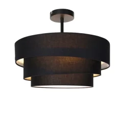 Moderne plafondlamp zwart 45 cm 3-lichts - Drum Trio