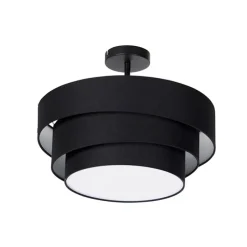 Moderne plafondlamp zwart 45 cm 3-lichts - Drum Trio