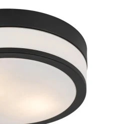 Moderne plafondlamp zwart 28 cm IP44- Flavi