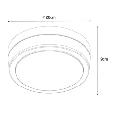 Moderne plafondlamp zwart 28 cm IP44- Flavi