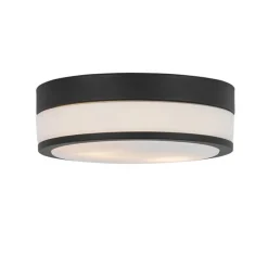 Moderne plafondlamp zwart 28 cm IP44- Flavi