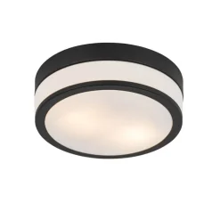 Moderne plafondlamp zwart 28 cm IP44- Flavi